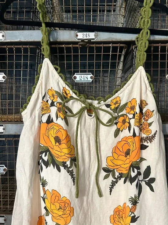 FARM Rio White V-Neck A-Line Maxi Dress Size XL 38228 - Picture 6 of 11